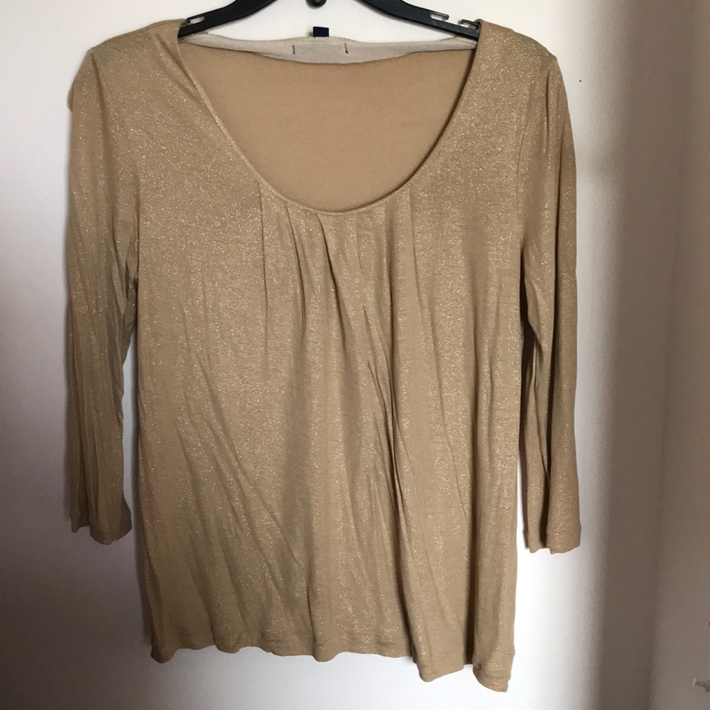 Gap 3/4 Sleeve Gold Blouse